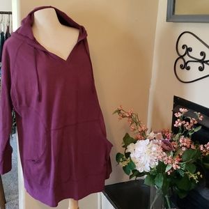 Women plus size Hoodie Pullover Burgundy